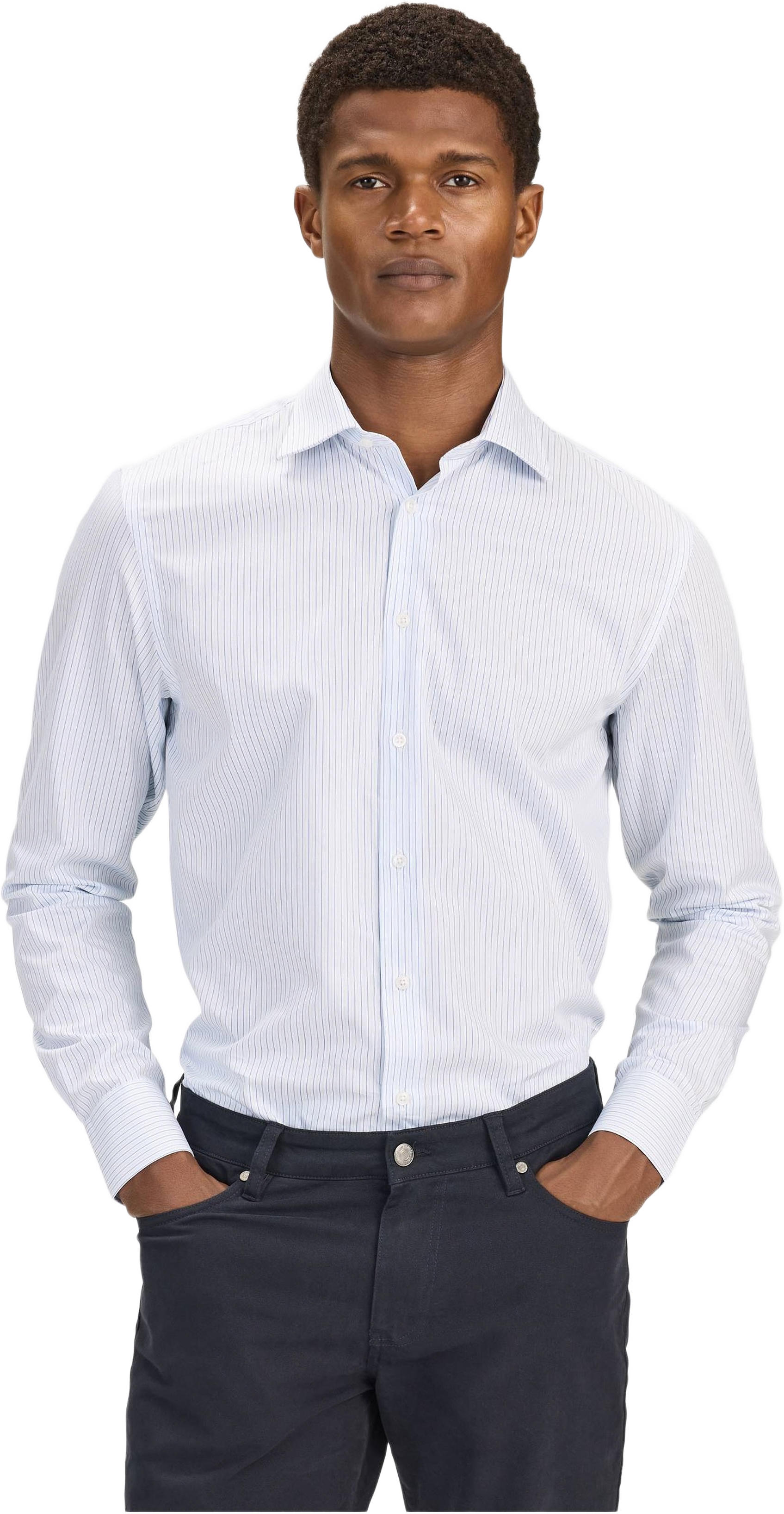 Smart Striped Shirt, från John Henric, i färgen white & blue.