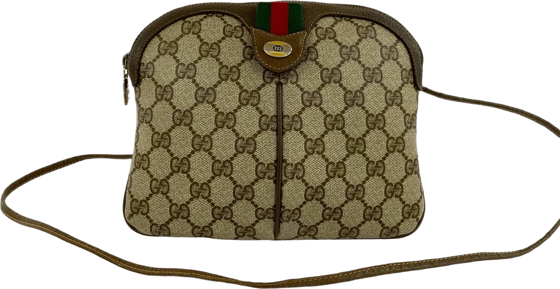 Gucci Gg Supreme Web Crossbody, från Luxclusif, i färgen beige.