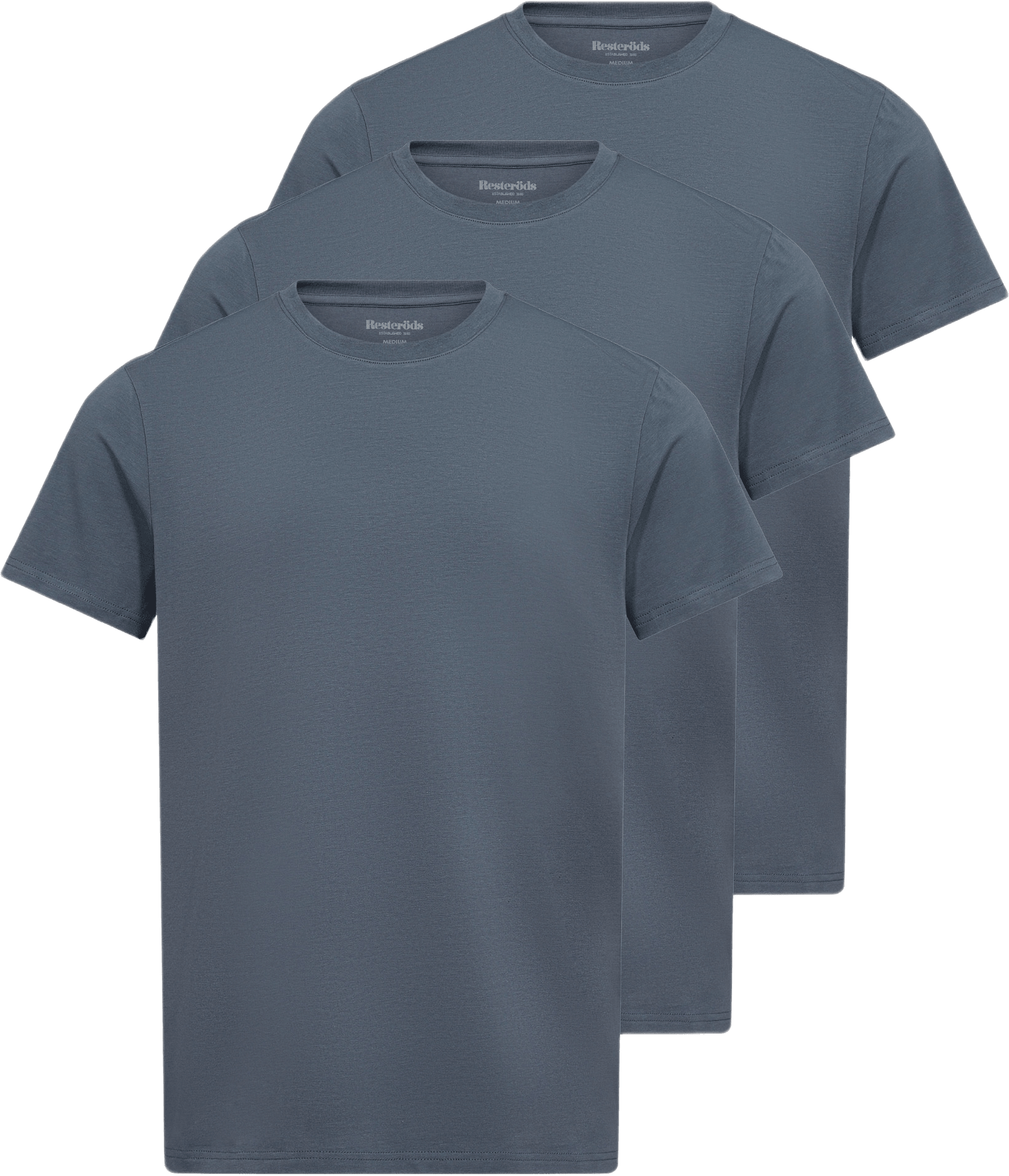 3-pack Bambu, T-shirt O-neck, från Resteröds, i färgen grey.
