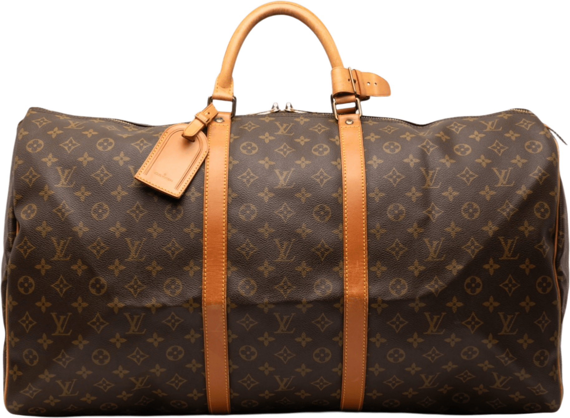 Louis Vuitton Monogram Keepall 60, från Luxclusif, i färgen brown.