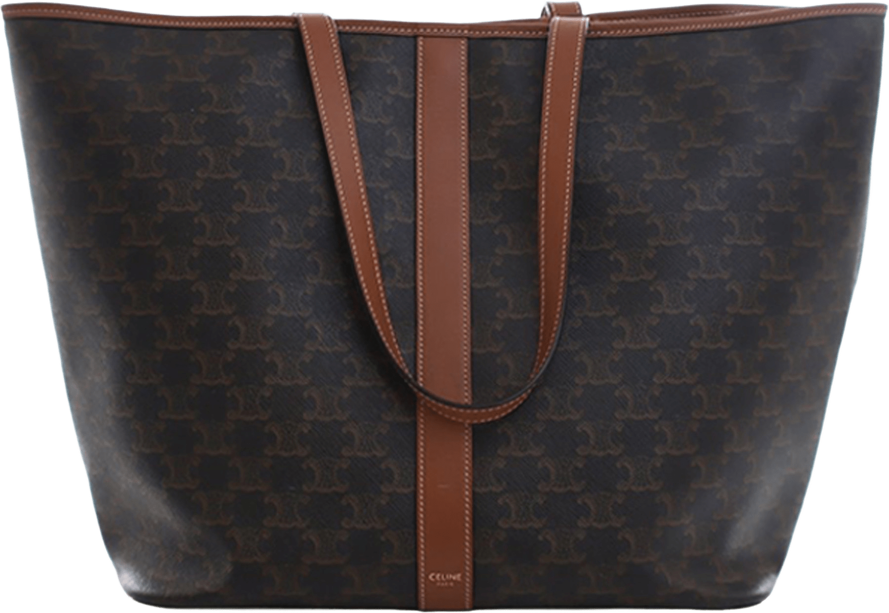 Celine Medium Triomphe Coated Canvas Cabas Tote, från Luxclusif, i färgen dark brown.
