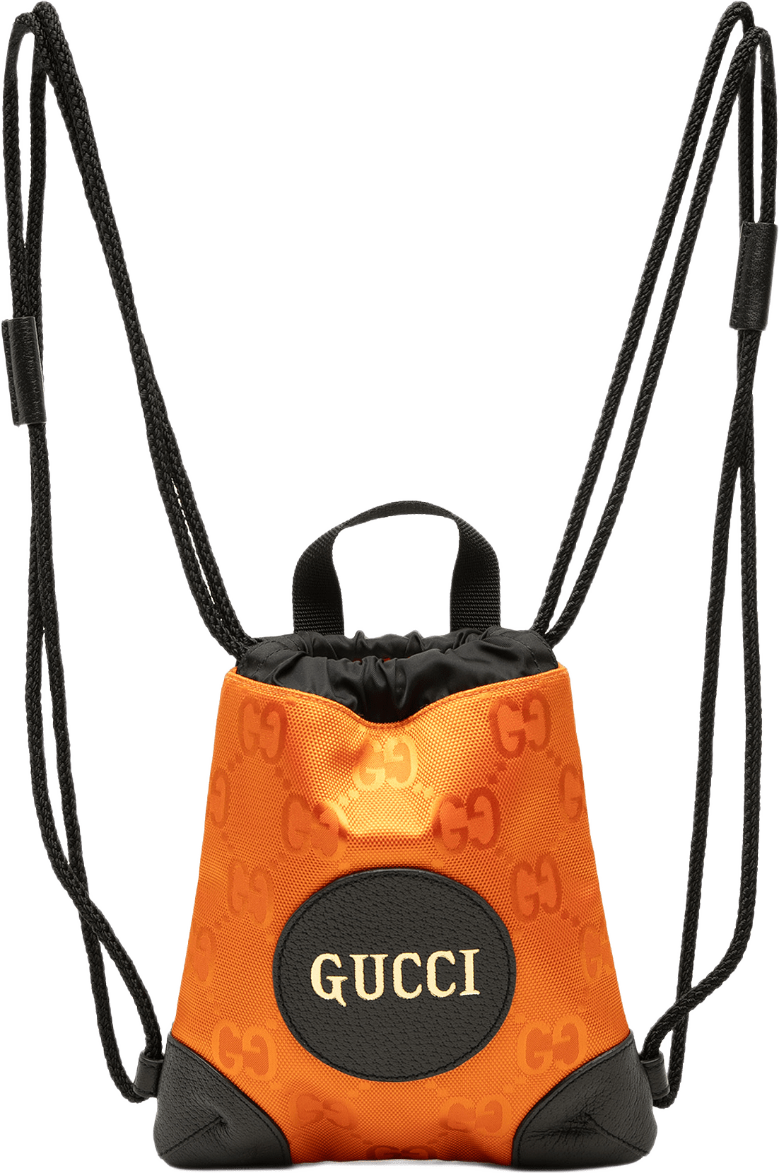 Gucci Gg Nylon Off The Grid Drawstring Backpack, från Luxclusif, i färgen orange.