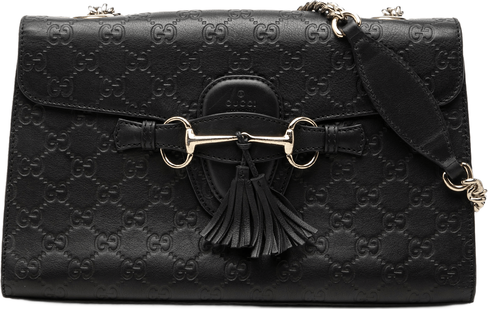 Gucci Medium Guccissima Emily Shoulder Bag, från Luxclusif, i färgen svart.