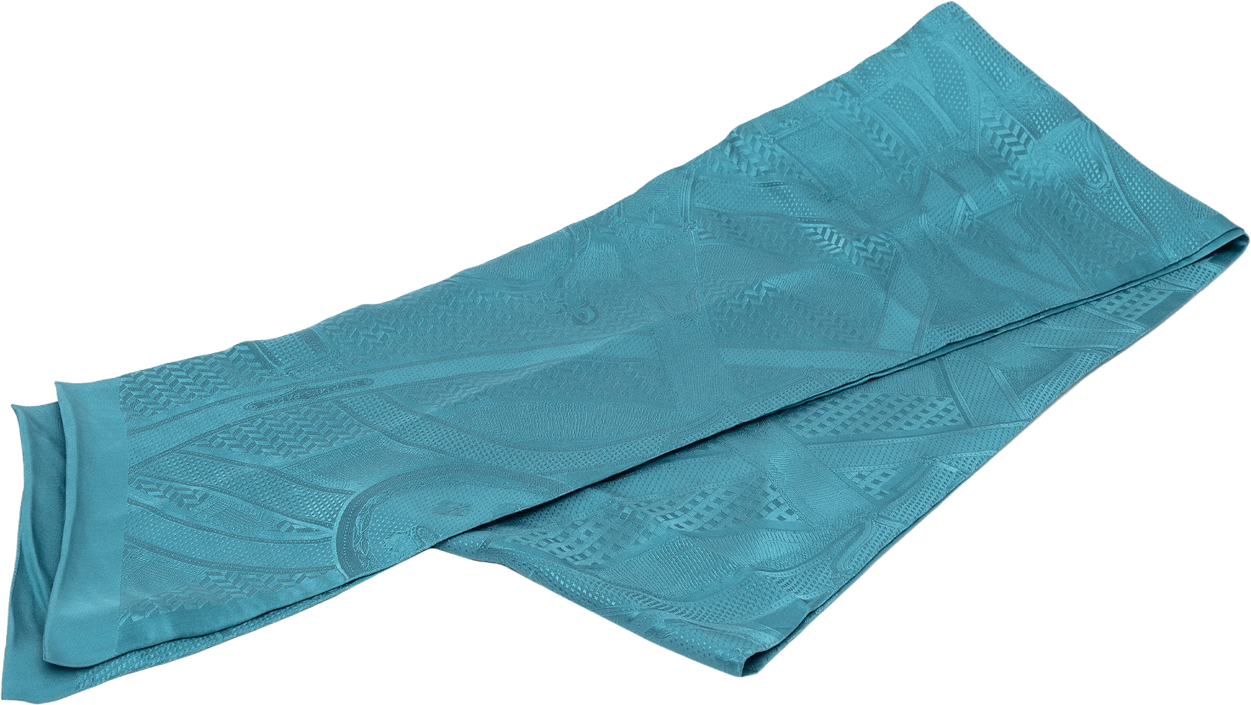 Hermès Maxi Cavalcadour A Cheval Silk Twilly Scarf, från Luxclusif, i färgen turquoise.