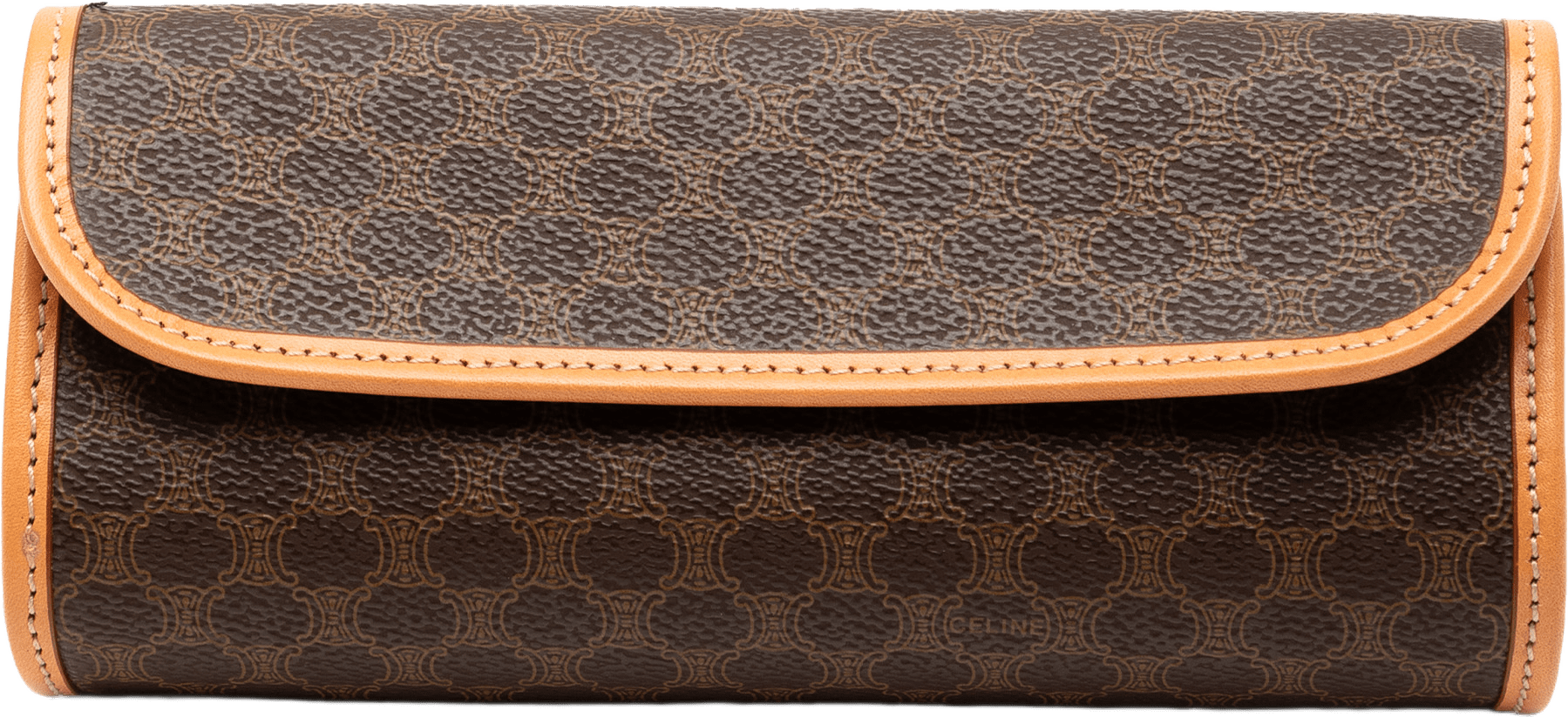 Celine Macadam Coated Canvas Clutch, från Luxclusif, i färgen brown.