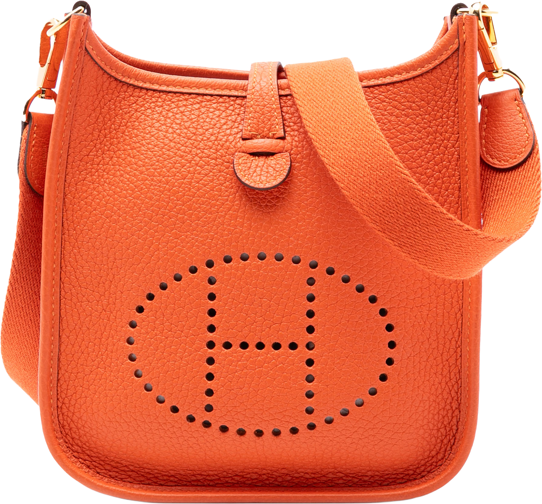 Hermès Clemence Evelyne Tpm 16, från Luxclusif, i färgen dark orange.