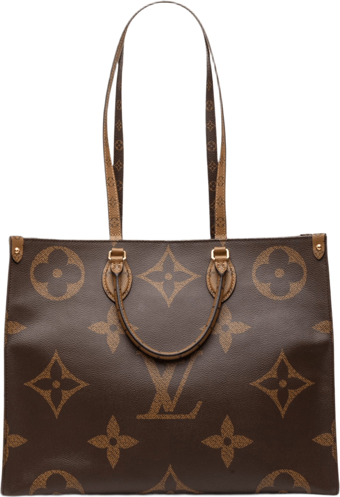 Louis Vuitton Monogram Reverse Giant Onthego Gm, från Luxclusif, i färgen brun.