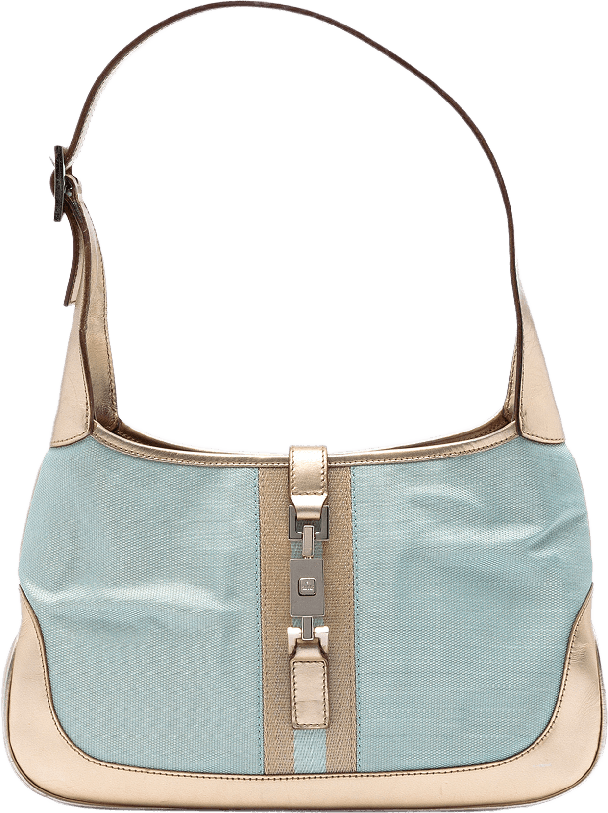 Gucci Canvas Web Jackie Shoulder Bag, från Luxclusif, i färgen mint.