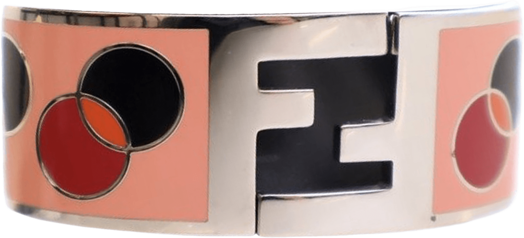 Fendi Enamel Fendista Hinged Bracelet, från Luxclusif, i färgen salmon.