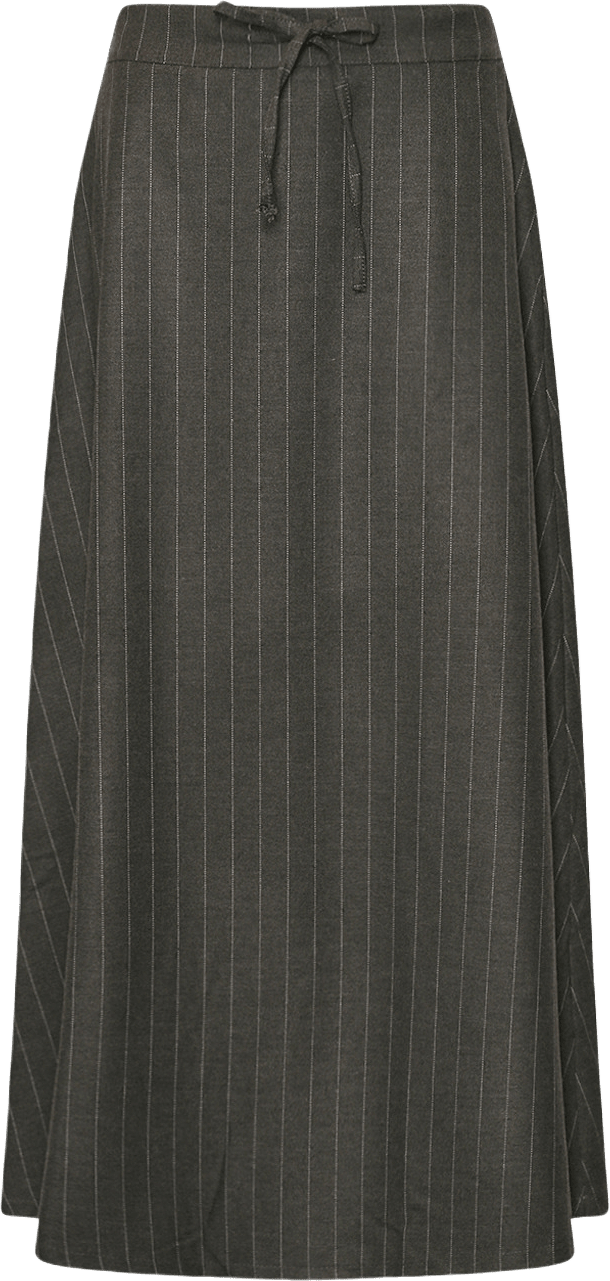 Hailey, Long Skirt - Grey Stripes