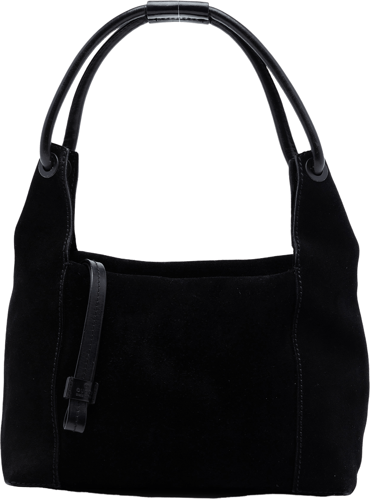 Gucci Suede Handbag, från Luxclusif, i färgen black.
