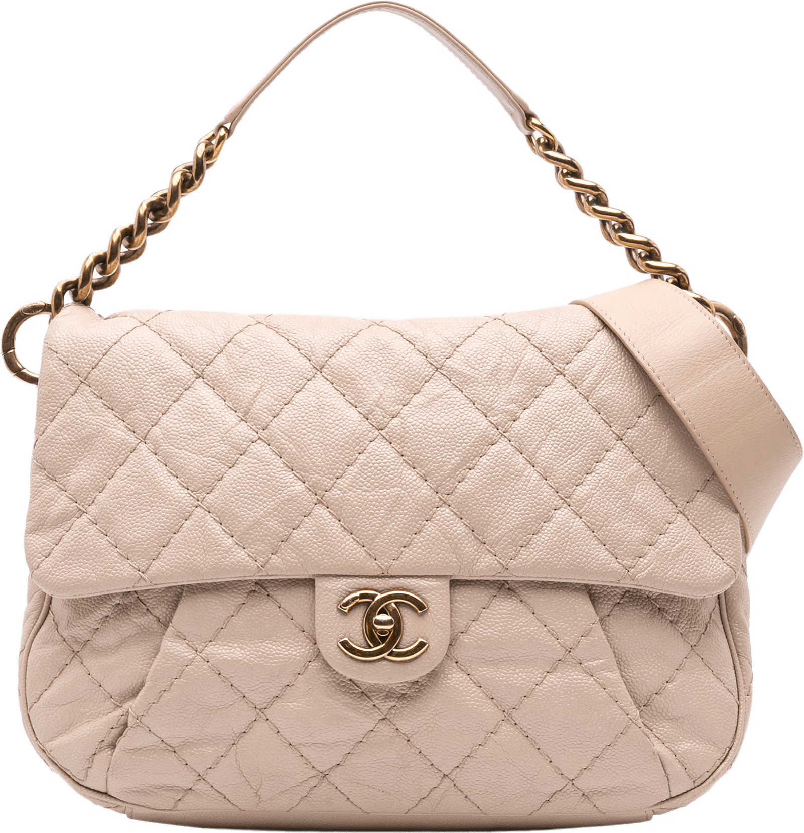 Chanel Medium Quilted Caviar Coco Pleats Messenger Flap