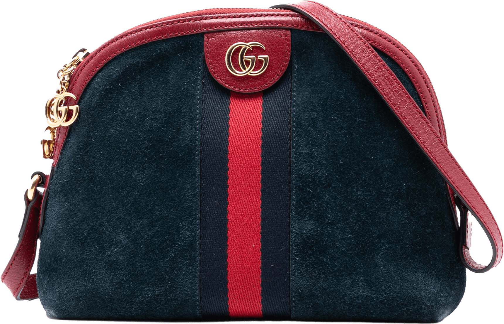 Gucci Small Suede Ophidia Dome Crossbody, från Luxclusif, i färgen navy.