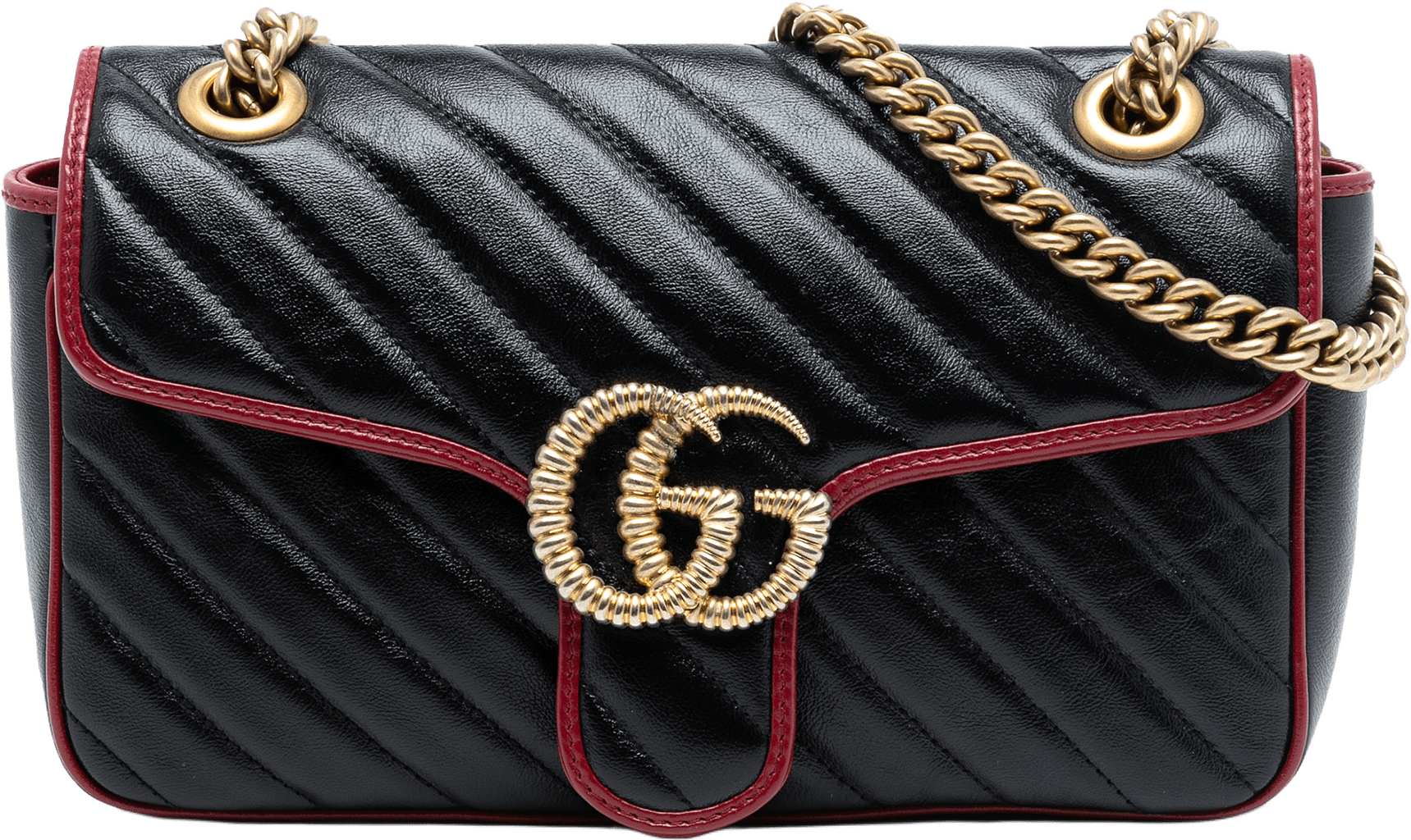 Gucci Medium Gg Marmont Matelasse Diagonal Leather Torchon Shoulder Bag, från Luxclusif, i färgen black.