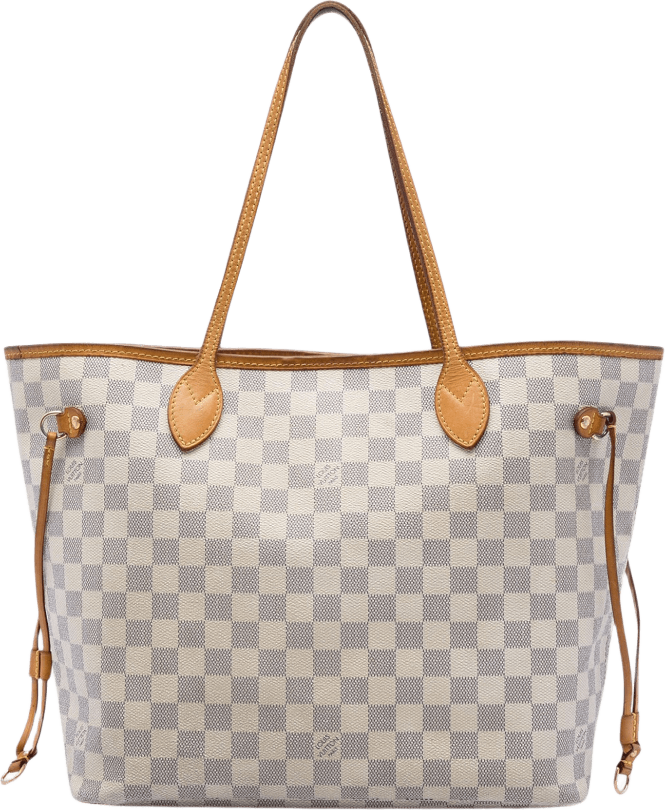 Louis Vuitton Damier Azur Neverfull Mm, från Luxclusif, i färgen vit.