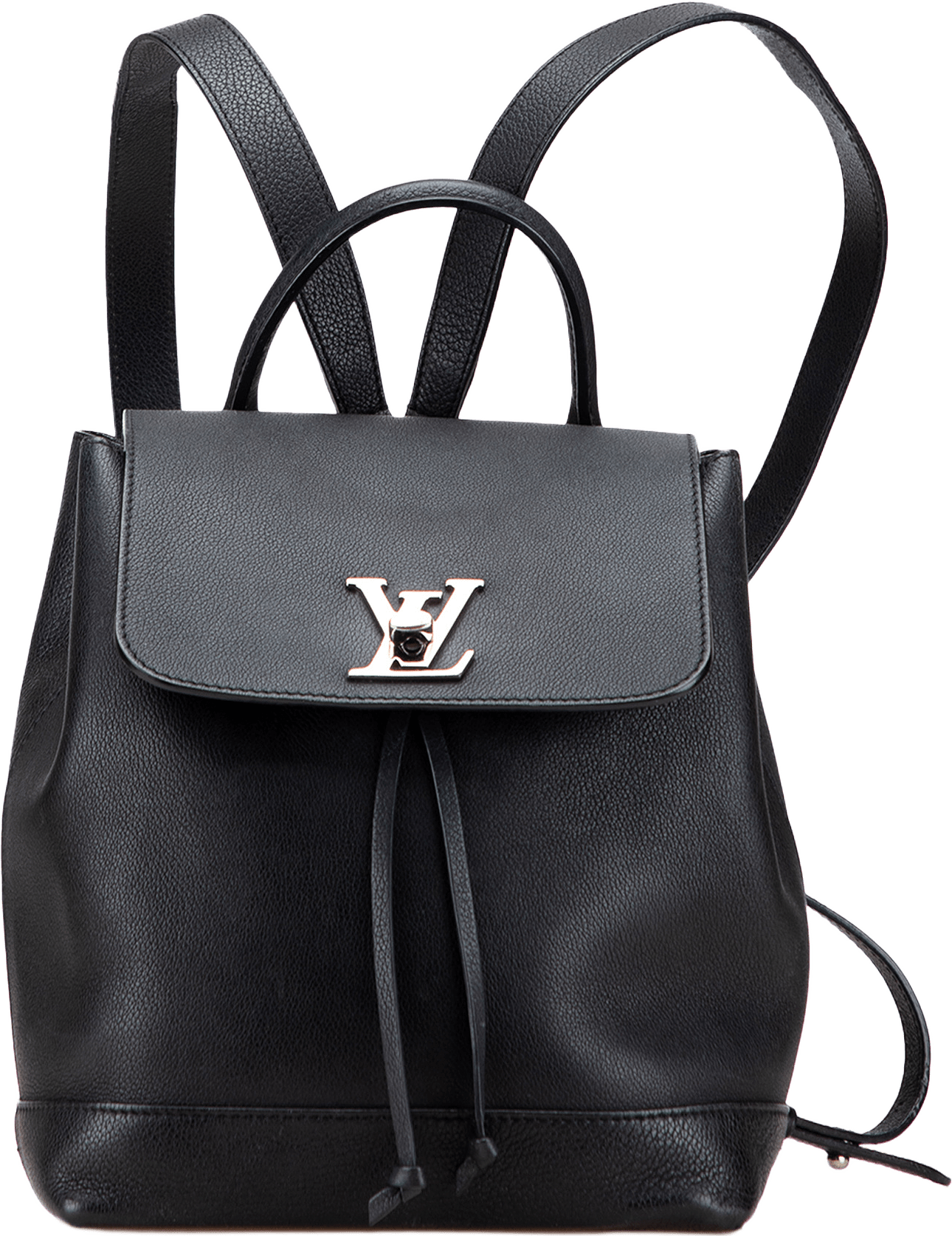 Louis Vuitton Taurillon Lockme Backpack, från Luxclusif, i färgen black.