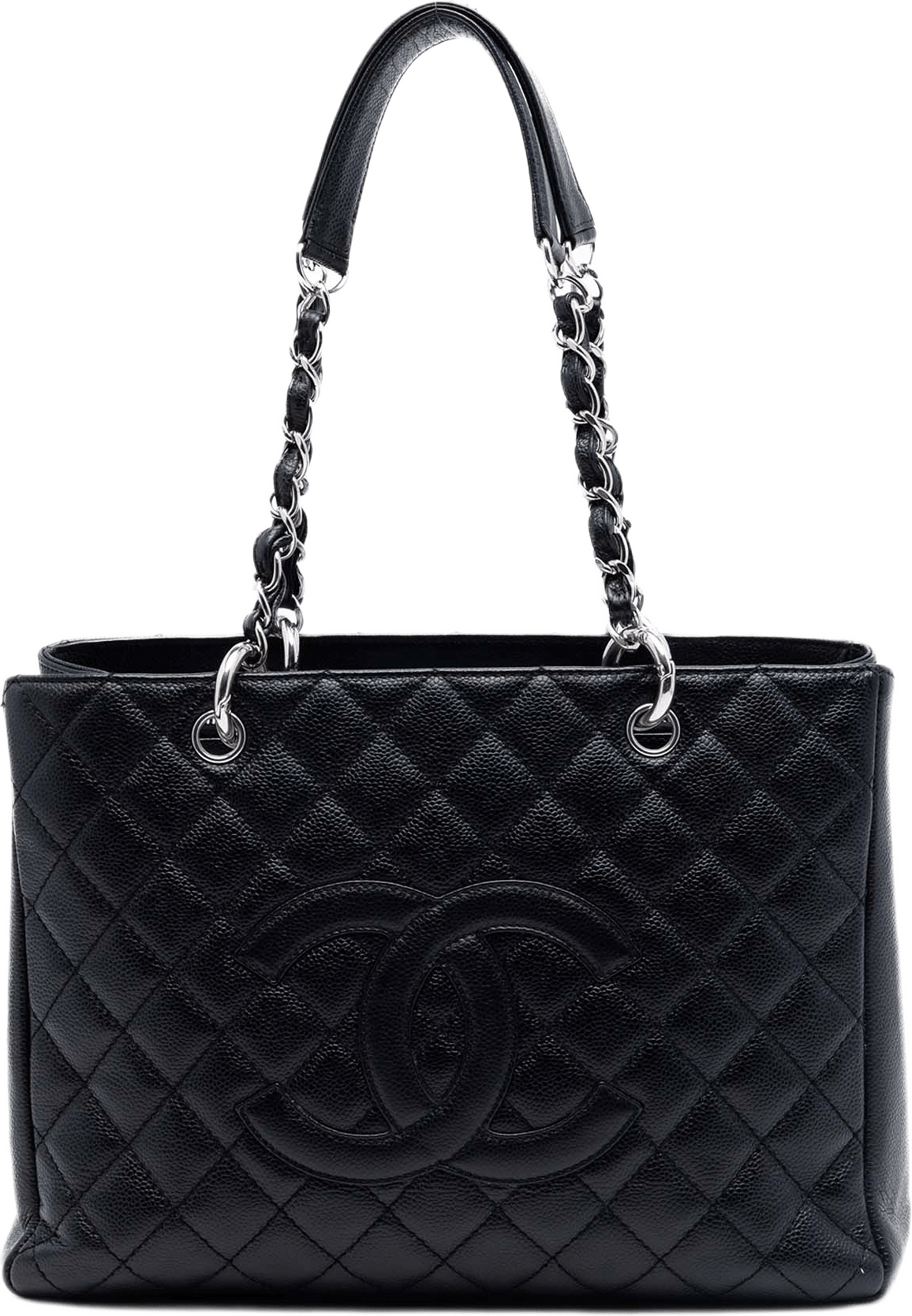 Chanel Caviar Grand Shopping Tote, från Luxclusif, i färgen black.