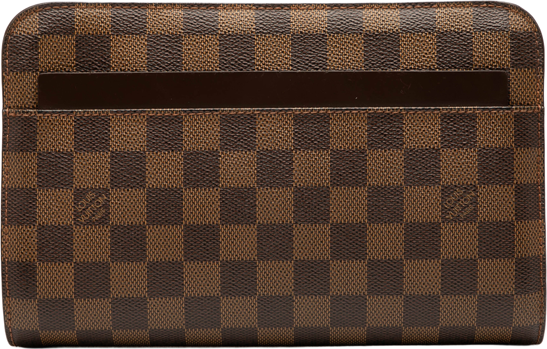 Louis Vuitton Damier Ebene Saint Louis Pochette, från Luxclusif, i färgen brown.