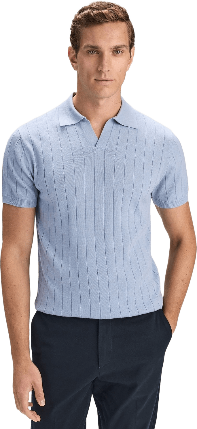 Merino Rib Knitted Ss Polo Sweater (era)