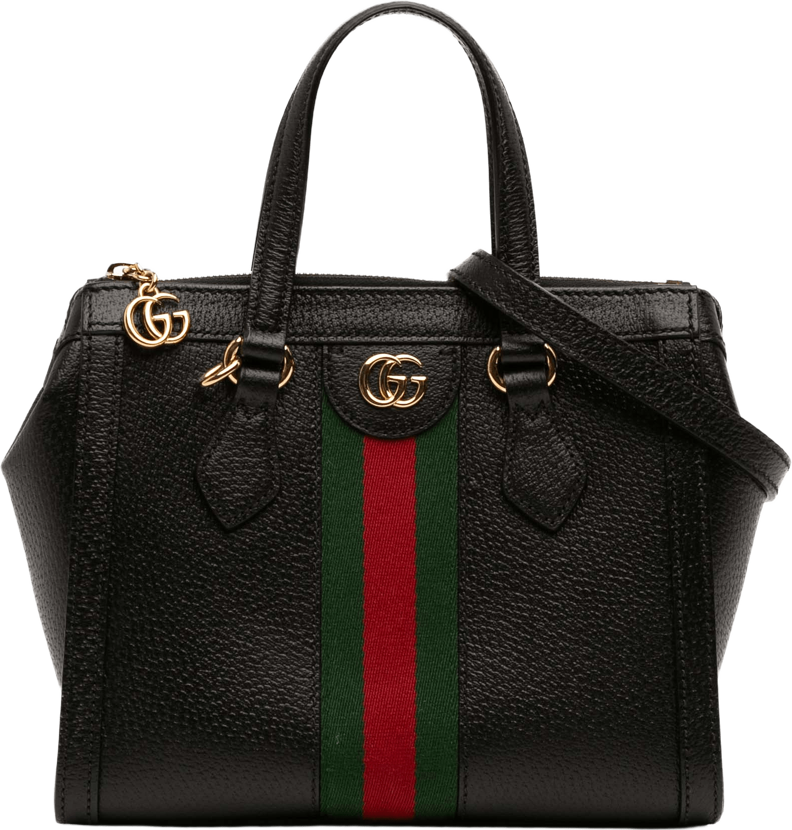 Gucci Small Leather Web Ophidia Satchel, från Luxclusif, i färgen black.