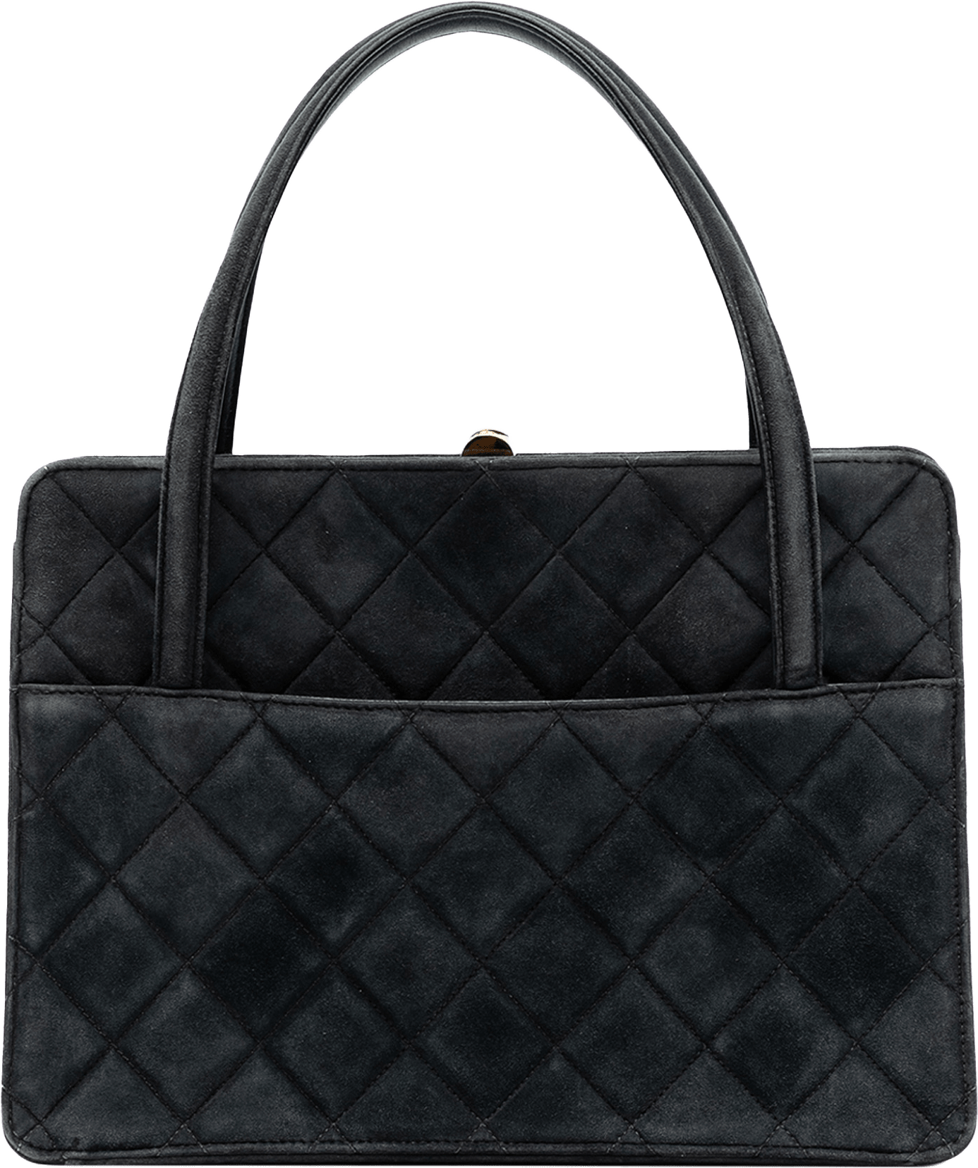 Chanel Quilted Suede Handbag, från Luxclusif, i färgen dark gray.