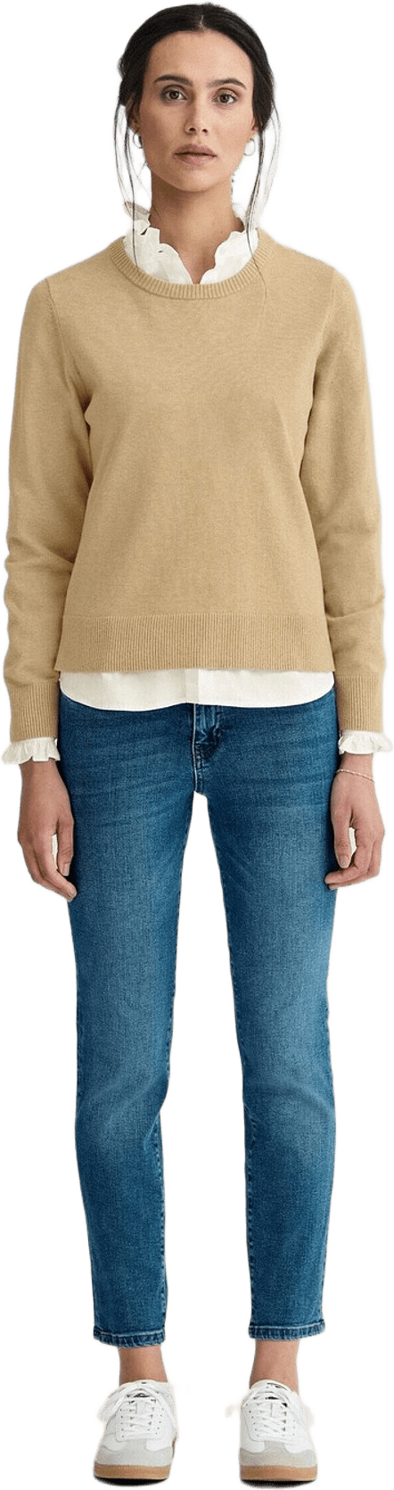 Stickad Tröja Holly, från Newhouse, i färgen beige.