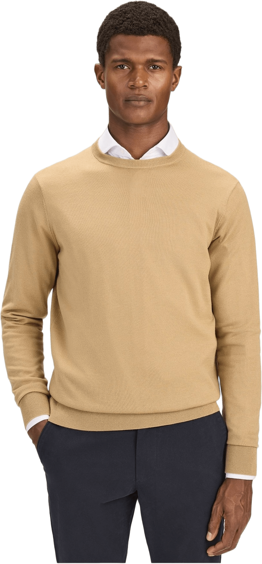 Merino Crew Neck Sweater (noa), från John Henric, i färgen caramel.