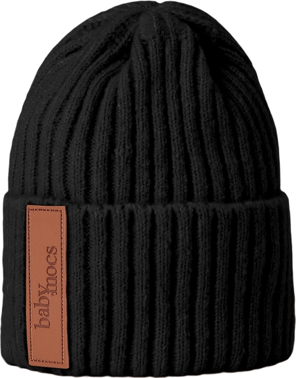 Beanie, från BabyMocs, i färgen black.