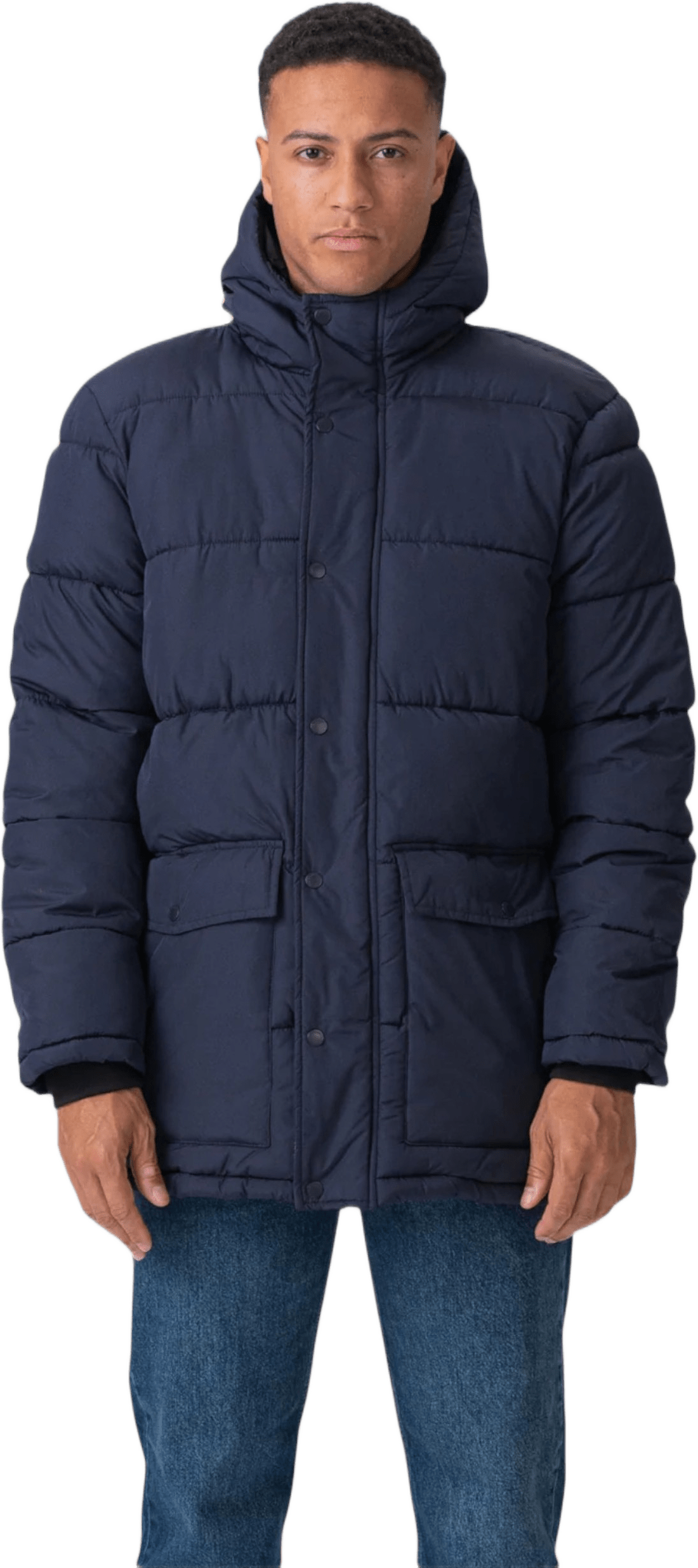 Lång Pufferjacka, från TeeShoppen, i färgen marin.