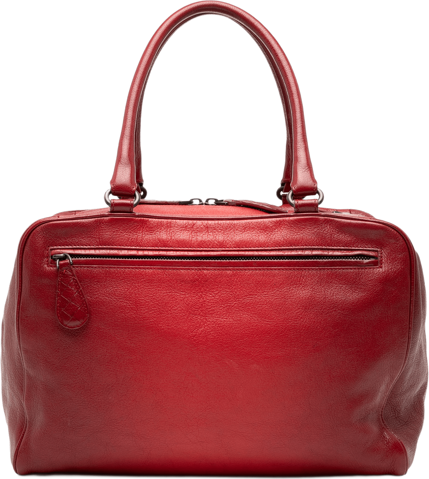 Bottega Veneta Medium Goatskin Madras Sfumato Brera Handbag, från Luxclusif, i färgen red.