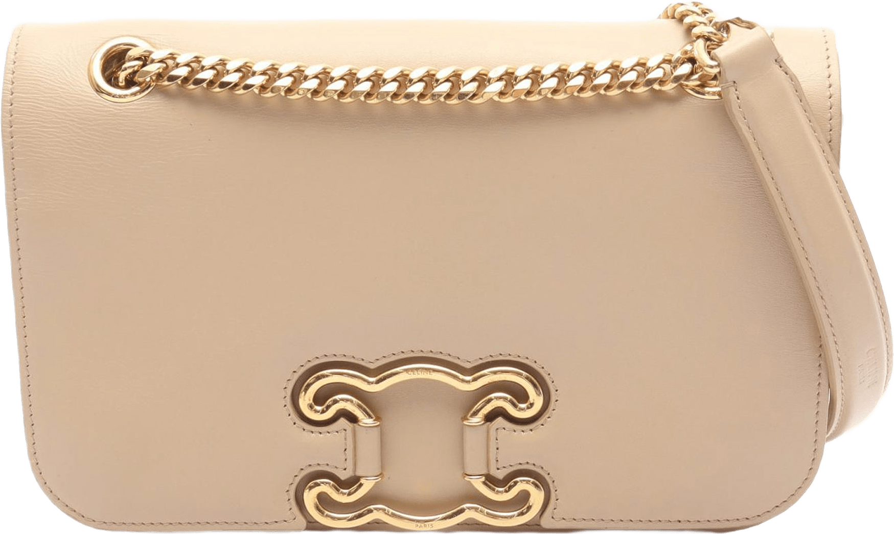 Celine Medium Leather Triomphe Frame Crossbody