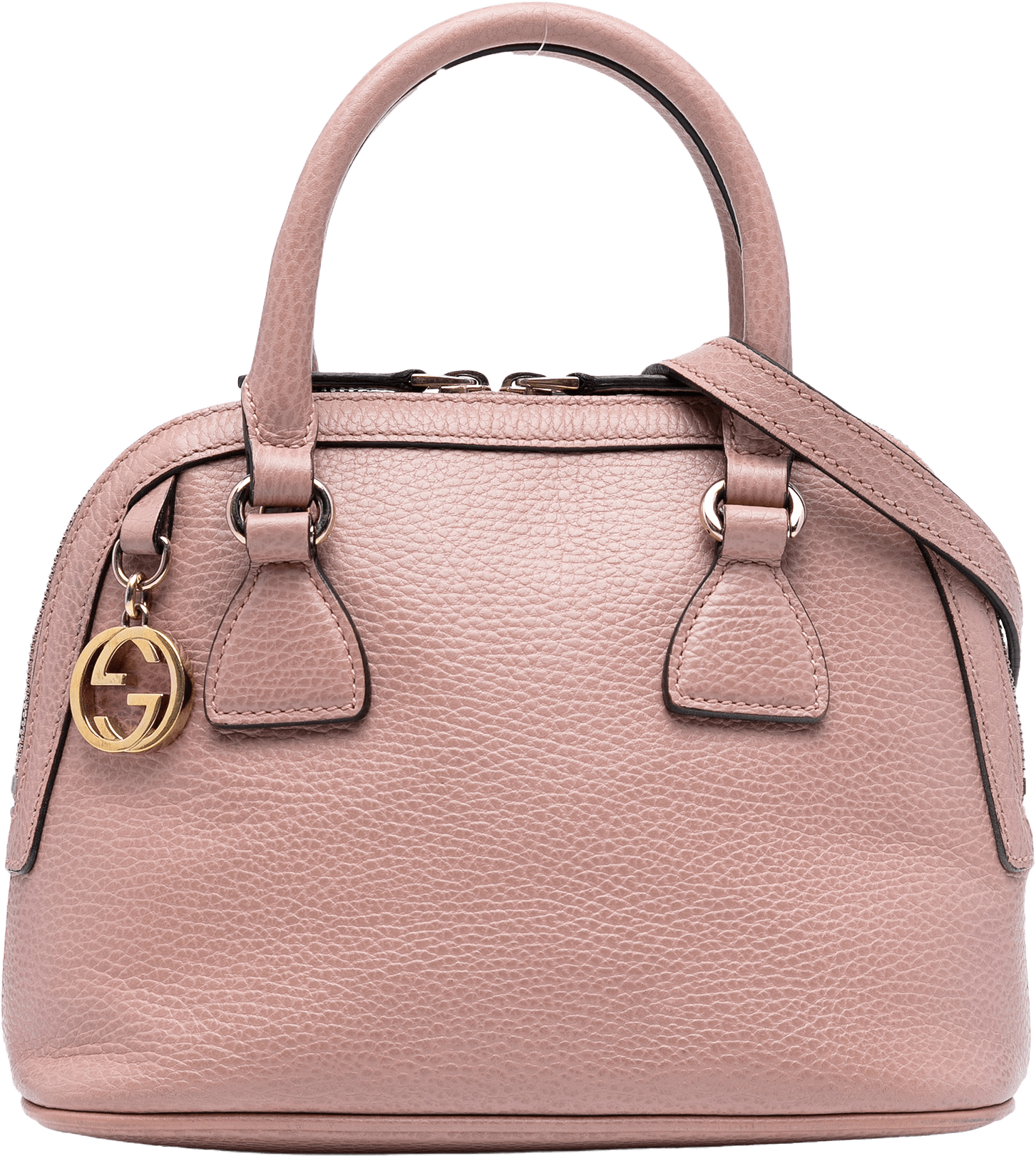 Gucci Mini Leather Gg Charm Dome Satchel, från Luxclusif, i färgen pink.