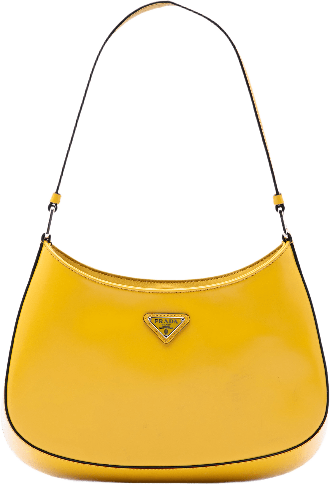 Prada Brushed Leather Cleo Shoulder Bag, från Luxclusif, i färgen yellow.