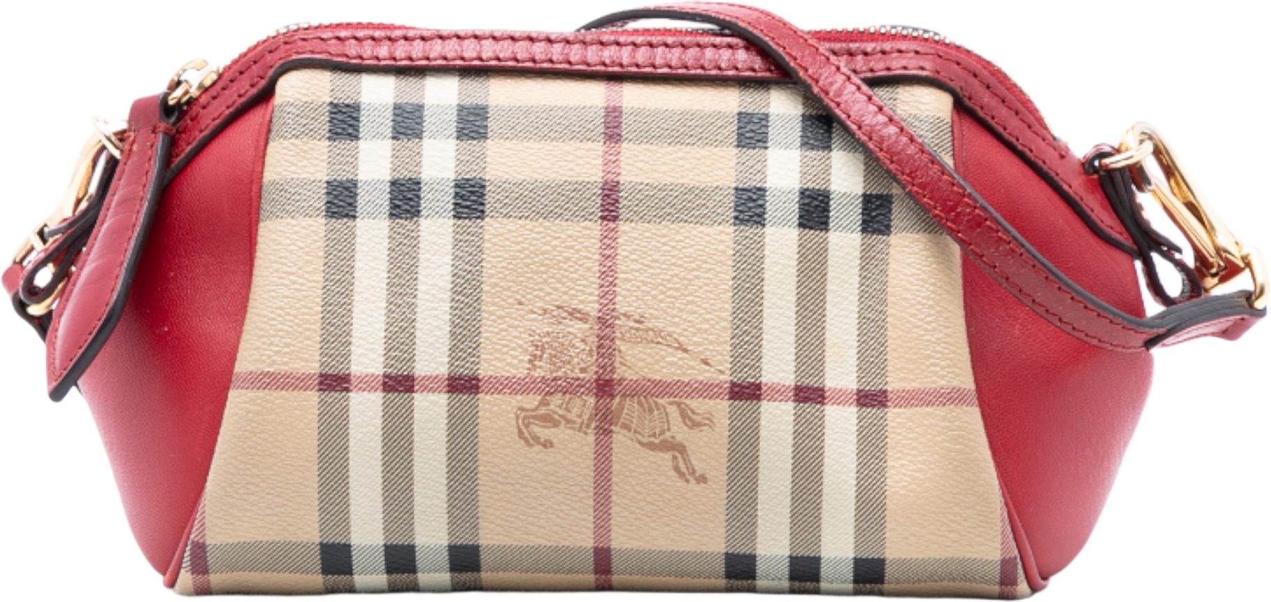 Burberry Mini Haymarket Check Coated Canvas Blaze Crossbody, från Luxclusif, i färgen beige.