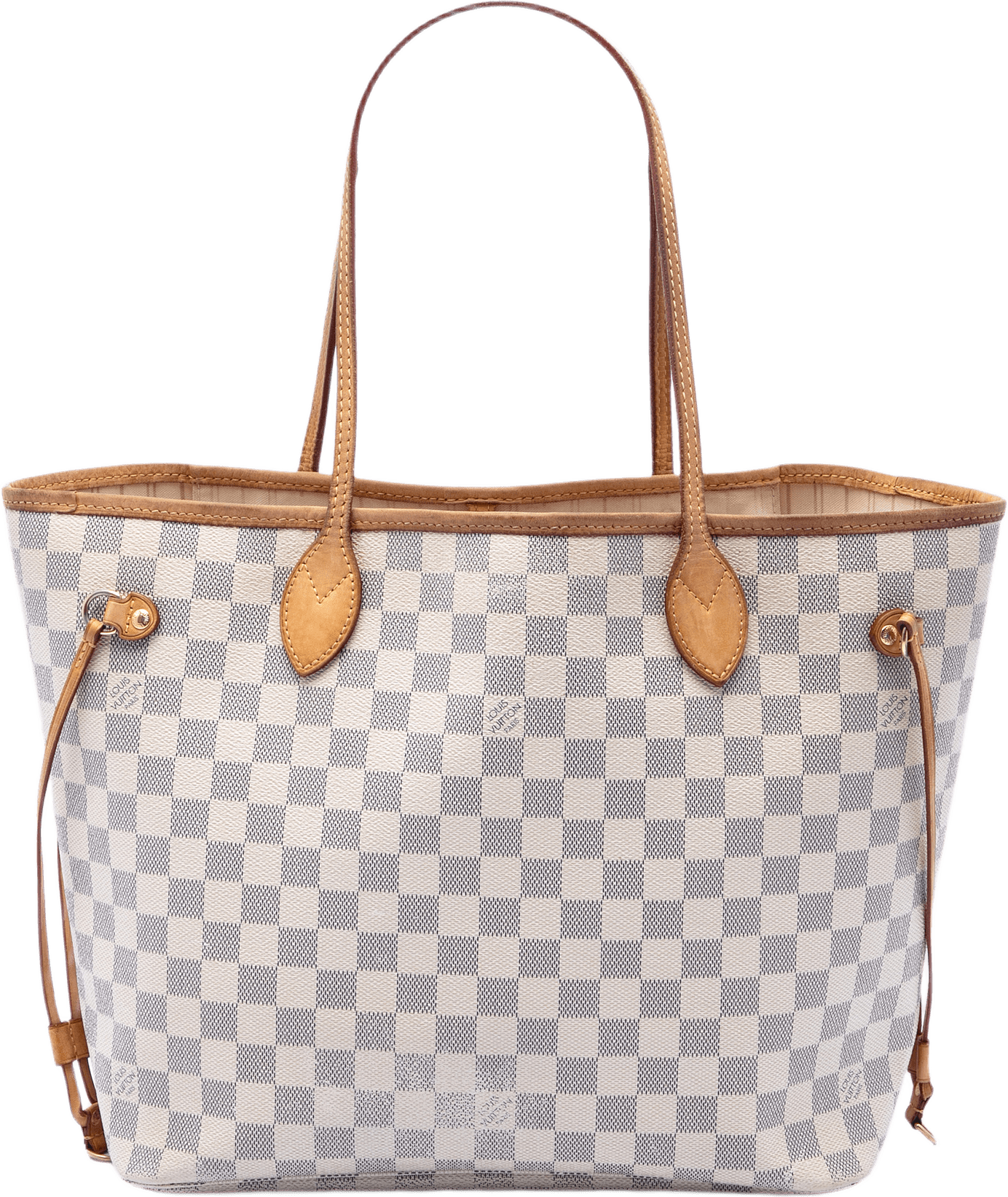 Louis Vuitton Damier Azur Neverfull Mm, från Luxclusif, i färgen white.