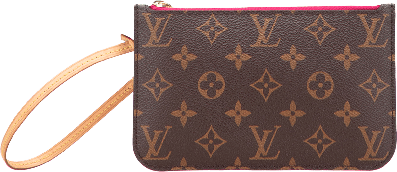 Louis Vuitton Monogram Neverfull Pouch, från Luxclusif, i färgen brown.