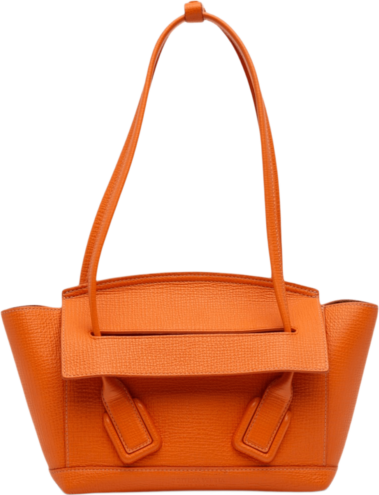 Bottega Veneta Small Grained Calfskin Arco Tote, från Luxclusif, i färgen orange.