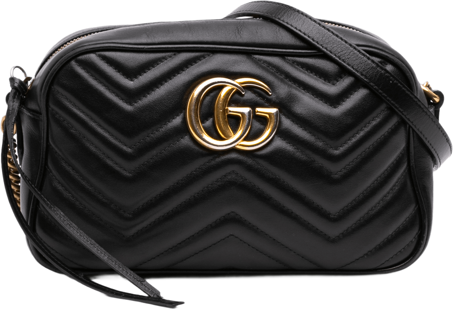 Gucci Small Gg Marmont Matelasse Calfskin Crossbody, från Luxclusif, i färgen svart.