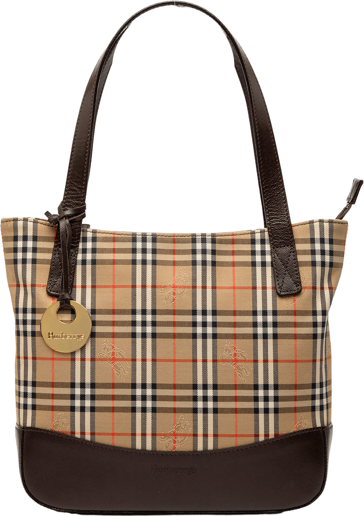 Burberry Haymarket Check Canvas Tote, från Luxclusif, i färgen beige.