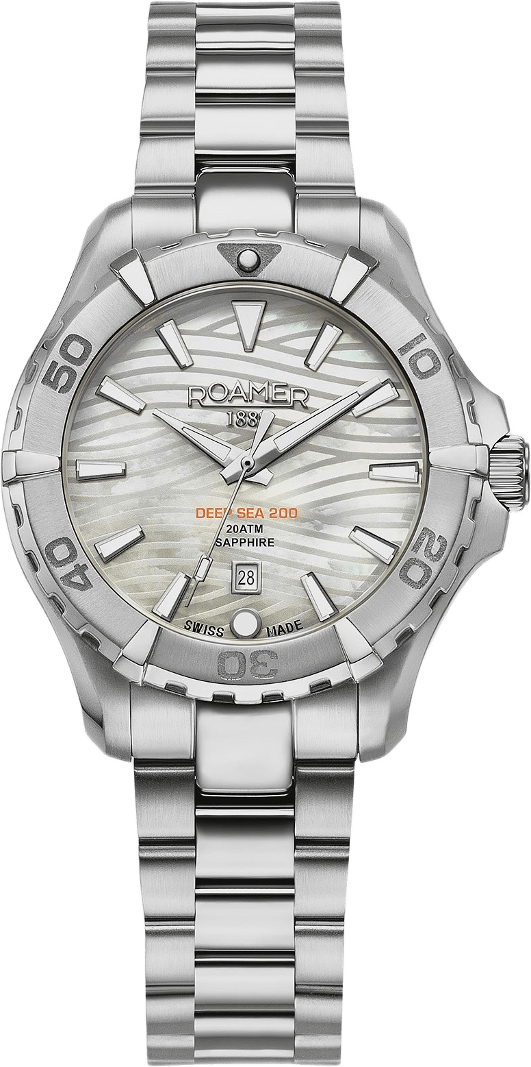 Roamer Deep Sea 200 Ladies Dam Vit/stållänk - 860844 41 20 20, från ROAMER, i färgen 1.