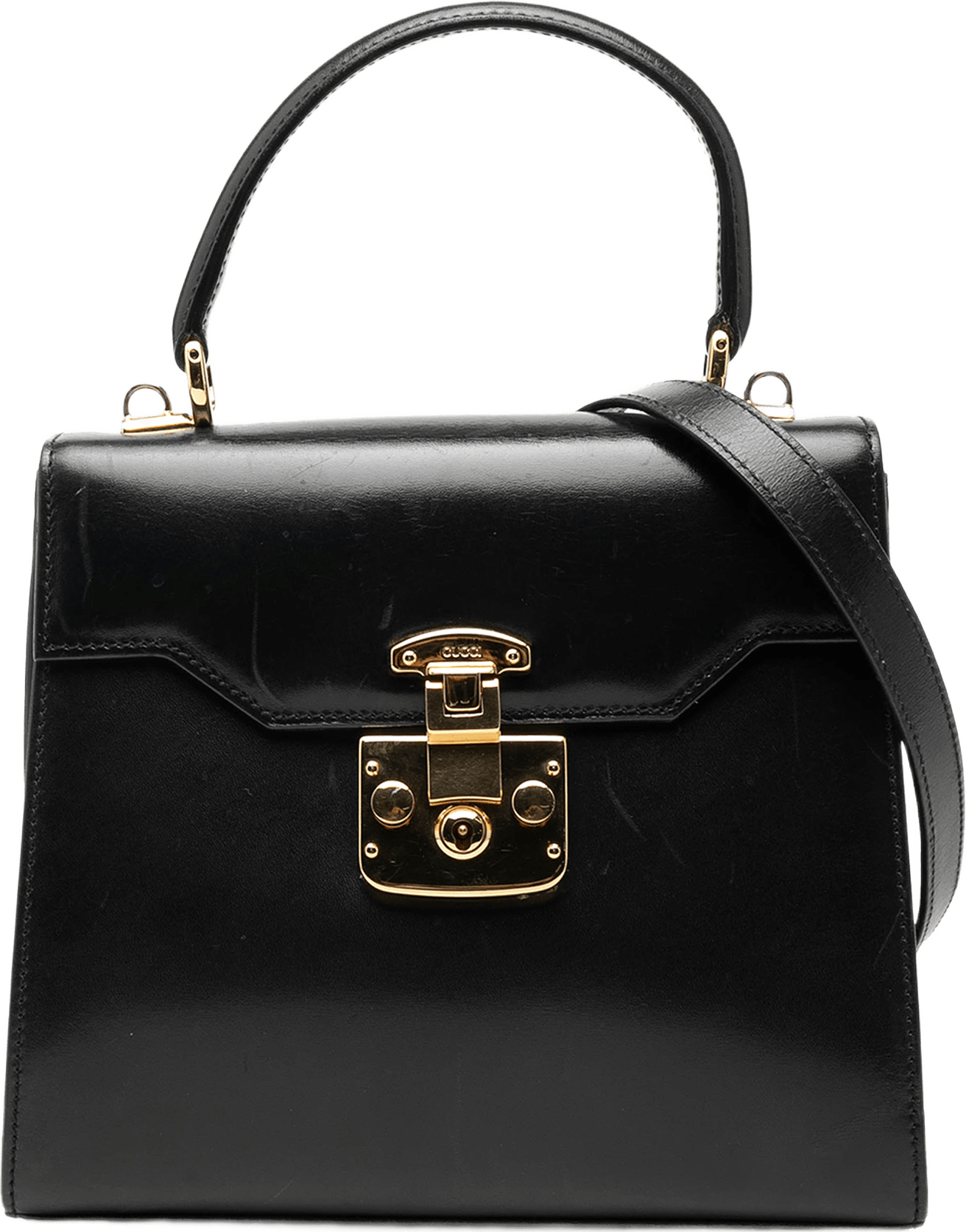 Gucci Smooth Calfskin Lady Lock Satchel, från Luxclusif, i färgen svart.
