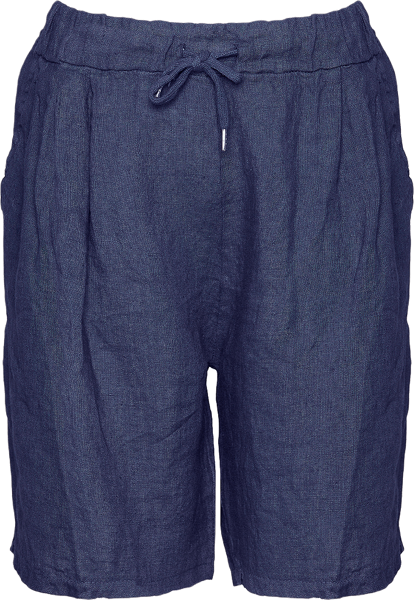 181017, Shorts, Linen - Blue Navy