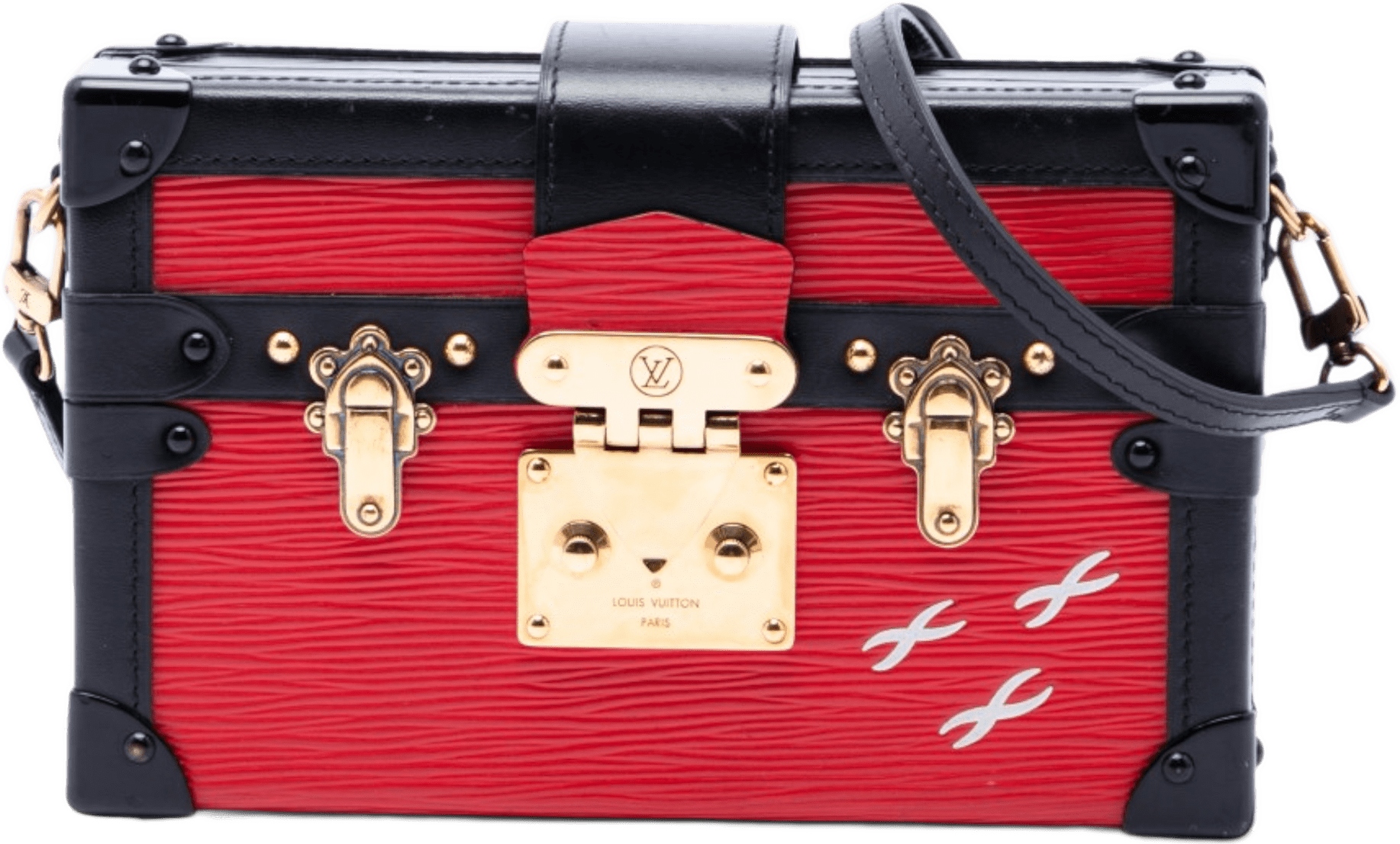Louis Vuitton Epi Petit Malle, från Luxclusif, i färgen red.