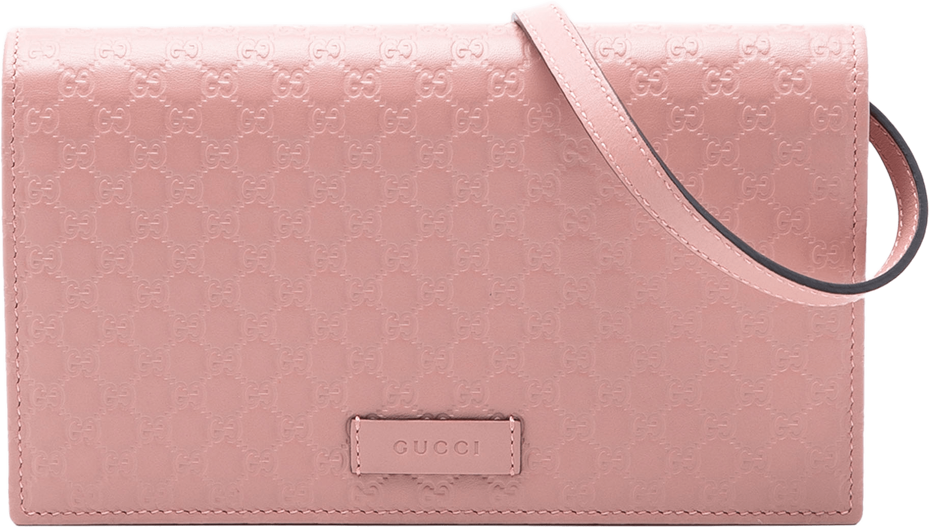 Gucci Microguccissima Wallet On Strap, från Luxclusif, i färgen pink.