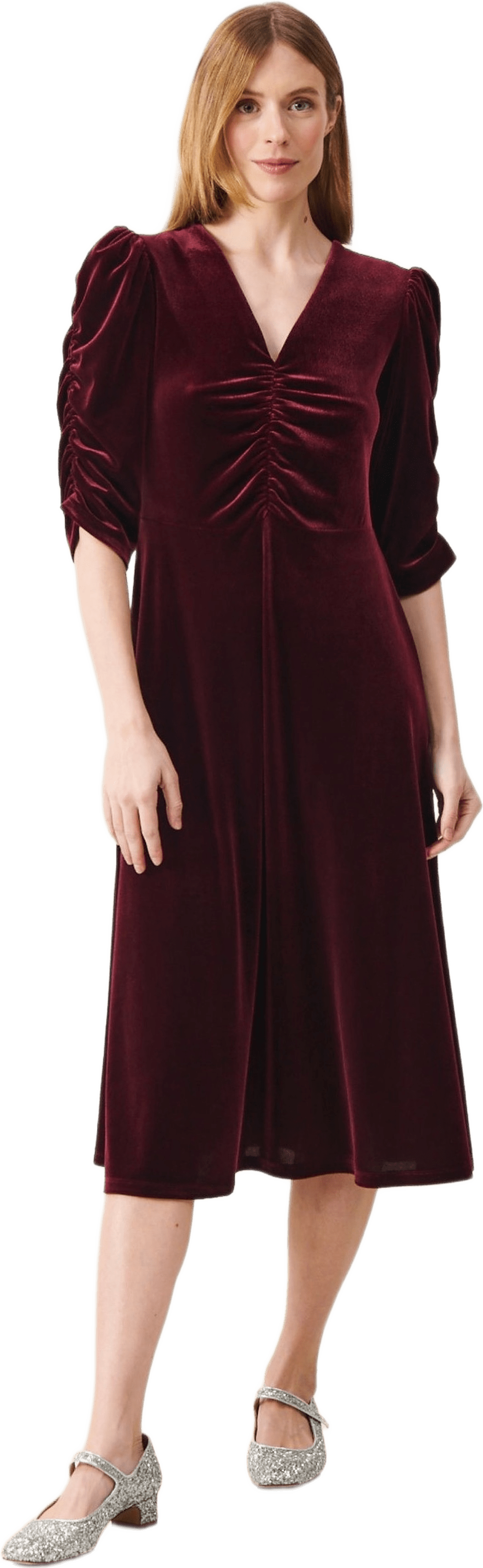 Kali Dress, från Jumperfabriken, i färgen burgundy.