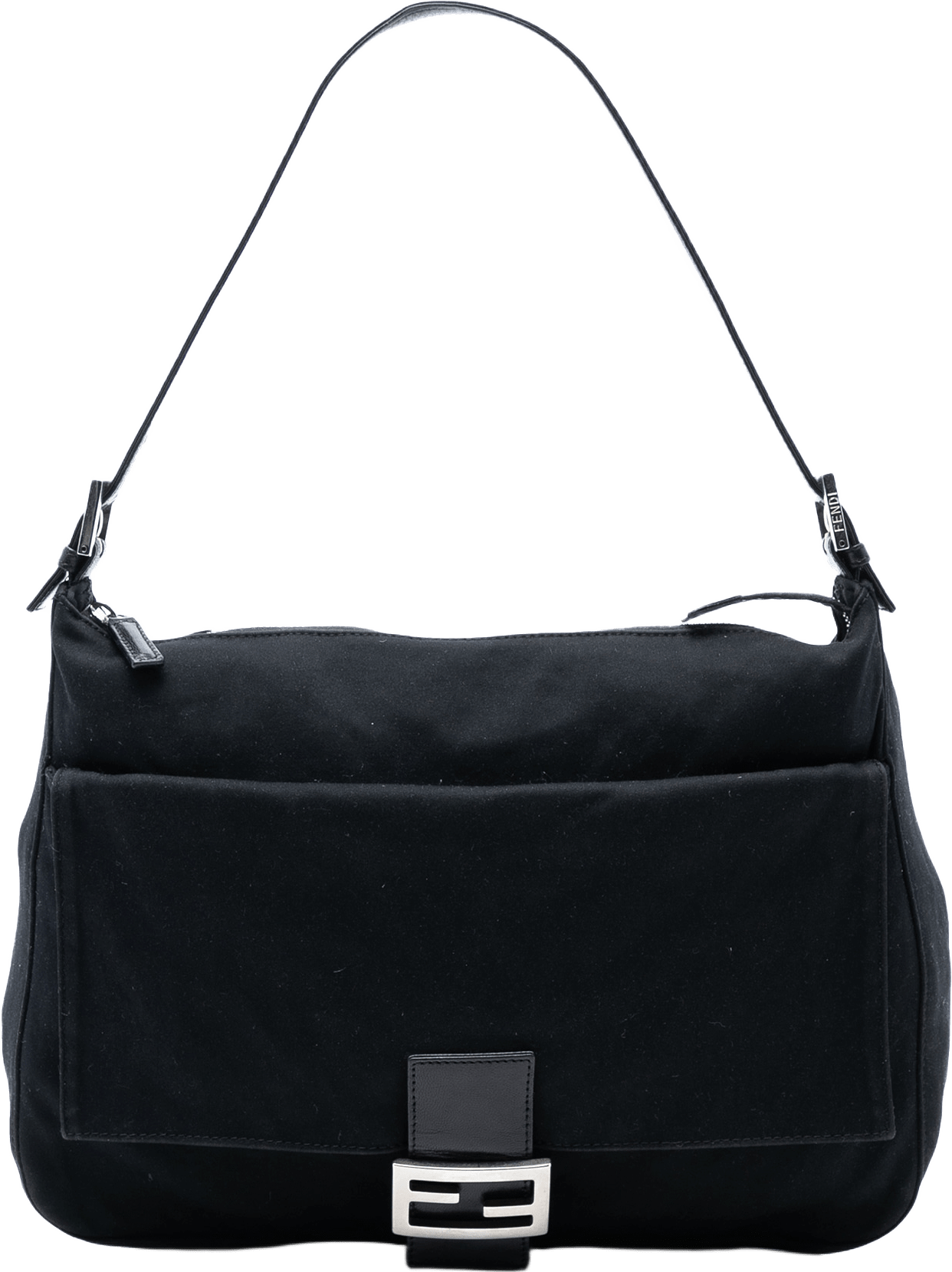 Fendi Canvas Mamma Baguette, från Luxclusif, i färgen black.