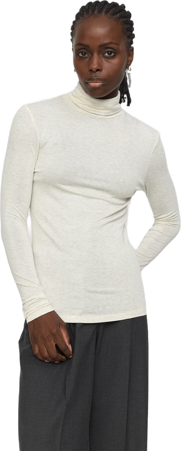 Srroman Roll Neck - Arctic Wolf Melange, från Soft Rebels, i färgen arctic wolf melange.