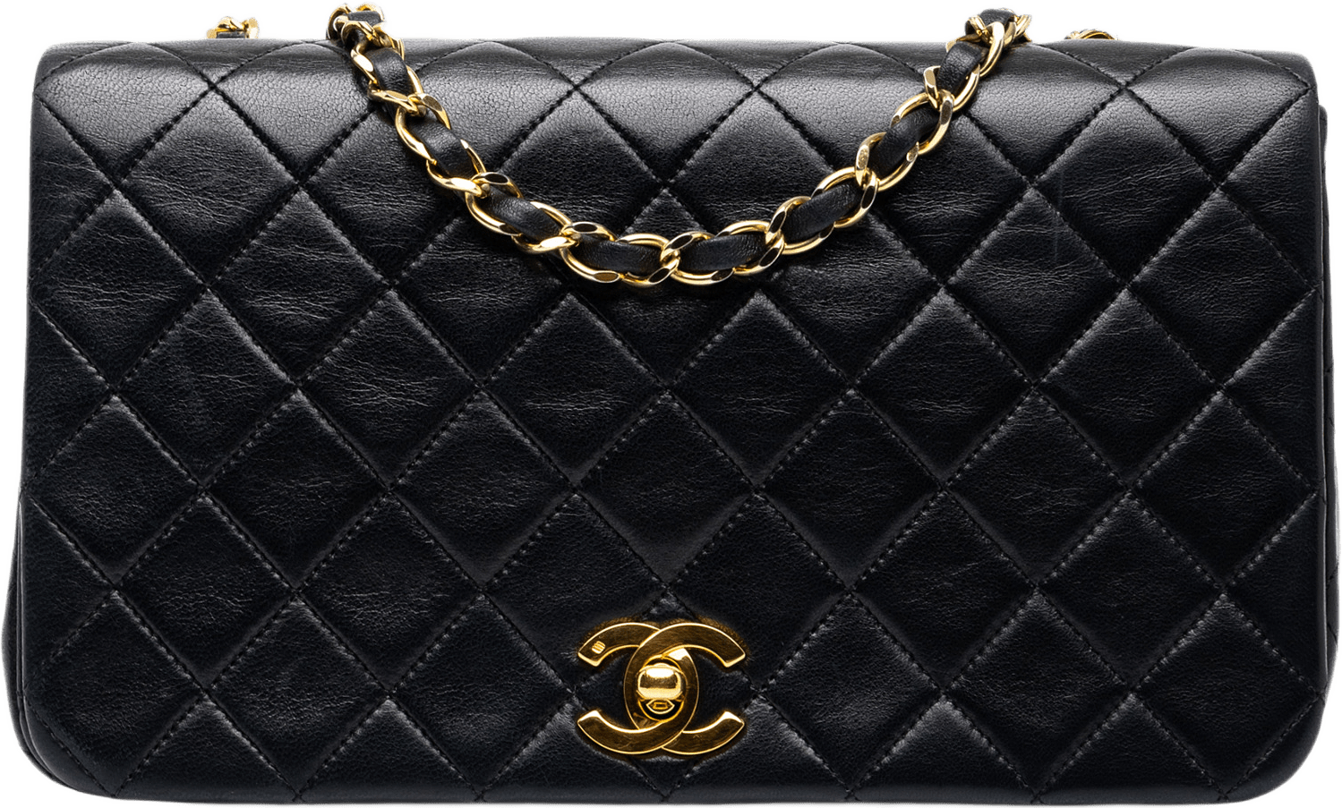 Chanel Cc Quilted Lambskin Full Single Flap, från Luxclusif, i färgen svart.