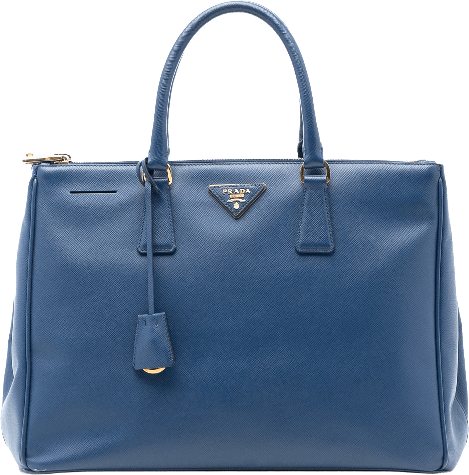 Prada Large Saffiano Lux Galleria Double Zip Tote, från Luxclusif, i färgen blue.