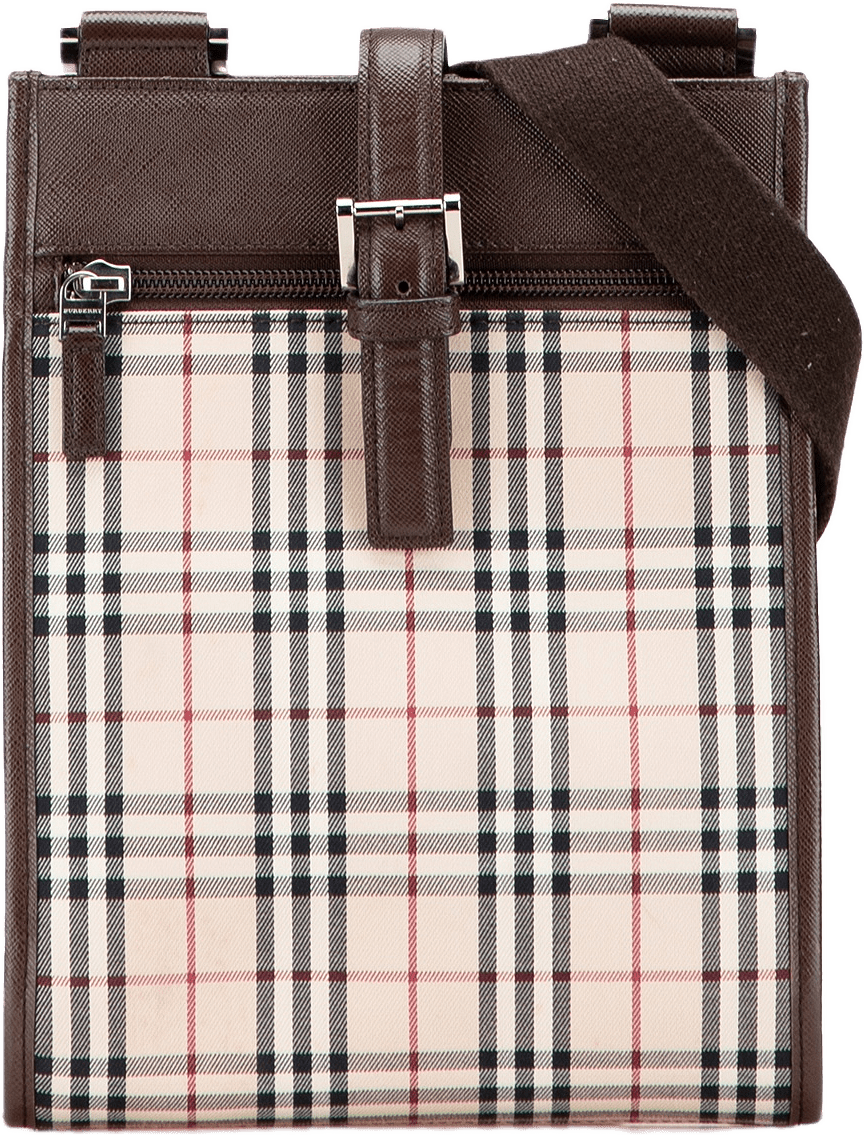 Burberry House Check Canvas Crossbody, från Luxclusif, i färgen beige.